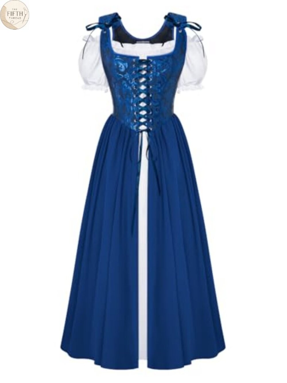 Renaissance Costume Corset Dress Medieval Lace Up Two Piece